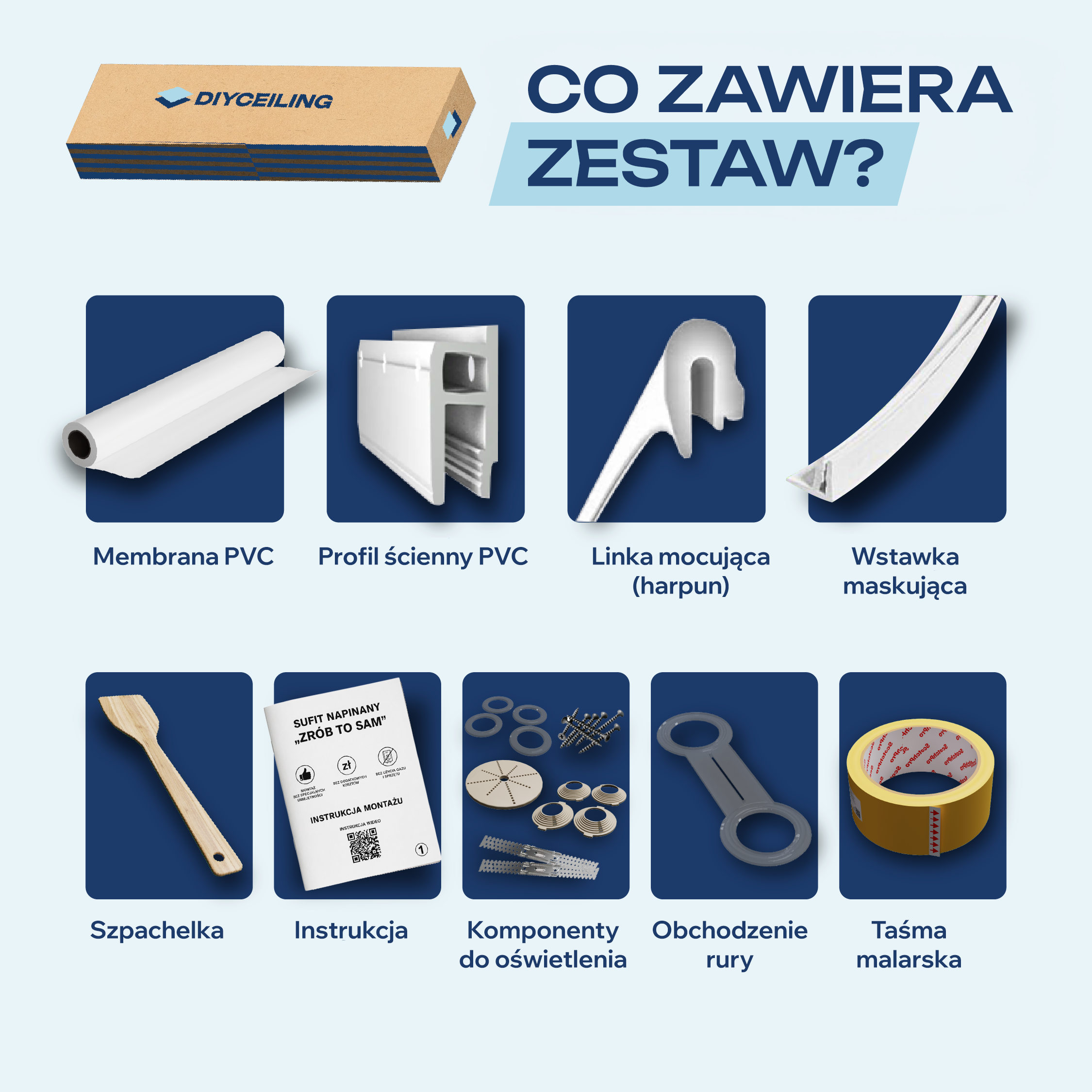 Sufit napinany "Zrób to sam" №1 (1*1,5m)